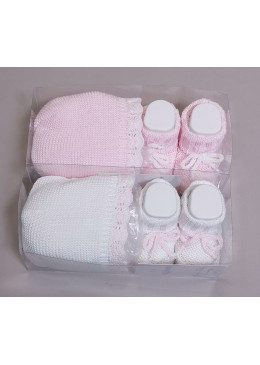 SET CAPPELLO E SCARPINE IN COTONE