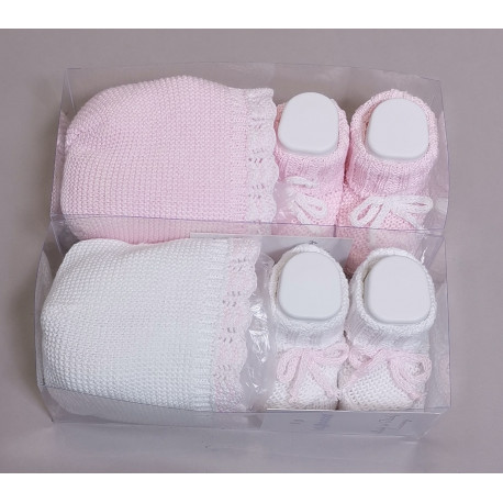 SET CAPPELLO E SCARPINE IN COTONE