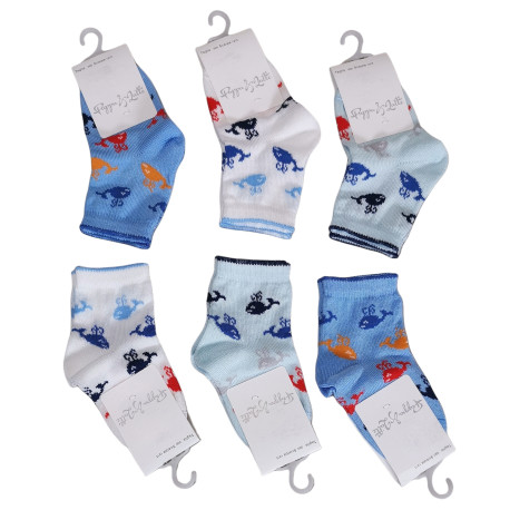 6 CALZINI CORTI IN COTONE