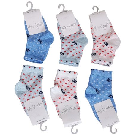 6 CALZINI CORTI IN COTONE