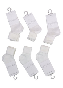 6 CALZINI CORTI CON RISVOLTINO IN COTONE