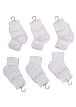6 CALZINI CORTI CON RISVOLTINO IN COTONE