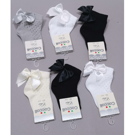 CALZINO CORTO CON FIOCCO COTONE PZ.6