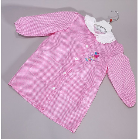 GREMBIULE ASILO Q.ROSA COLLO MERLETTO F.