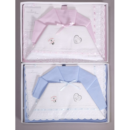 COPPIA LETTINO CON TELA AIDA